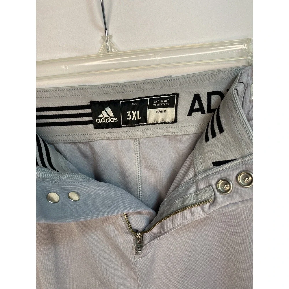 adidas Baseball Knee Length Pants‎ Grey With Purple & White Stripe Men's 3XL